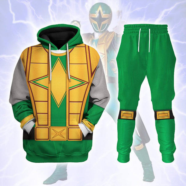 PR Power Rangers Ninja Storm Green Samurai Ranger - Hoodies Sweatshirt T-shirt Hawaiian Tracksuit - HSQT4285 PRHS46