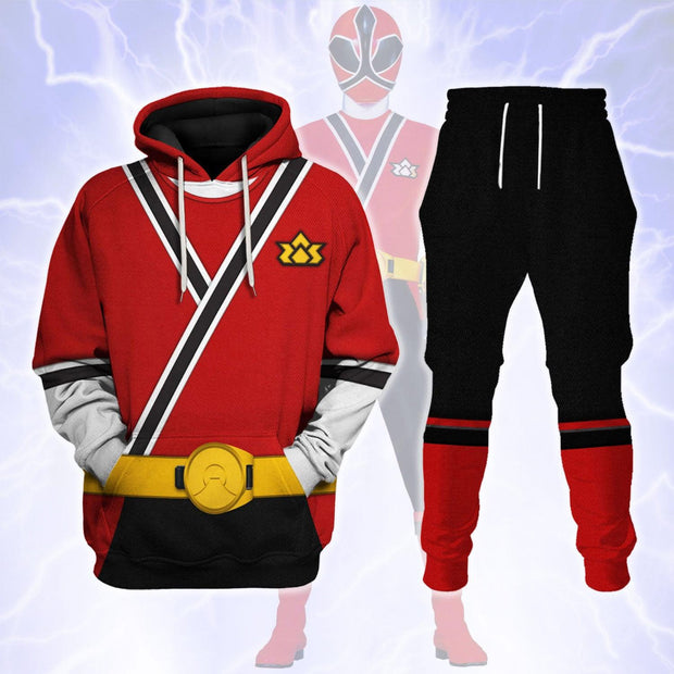 PR Red Power Rangers Samurai Cosplay Costume - Hoodie Set - HSQT4294 PRHS57
