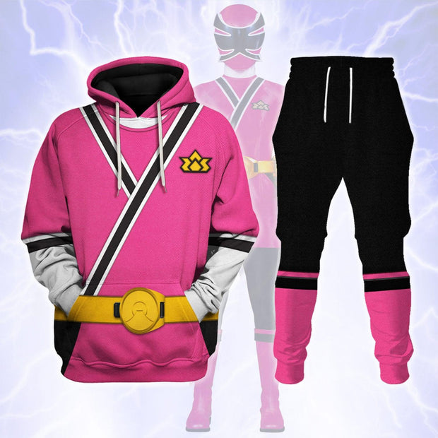 PR Pink Power Rangers Samurai - Hoodies Sweatshirt T-shirt Hawaiian Tracksuit - HSQT4298 PRHS61