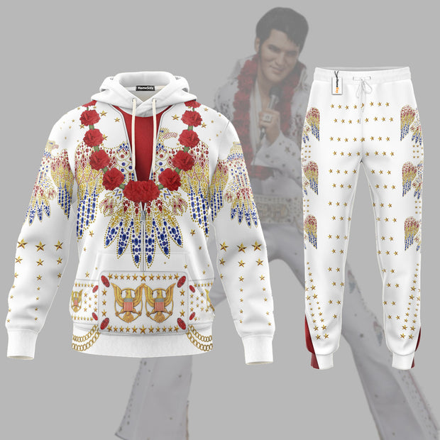 Elvis Presley Flower Aloha from Hawaii Cosplay Costume - Hoodie Set CSELV005