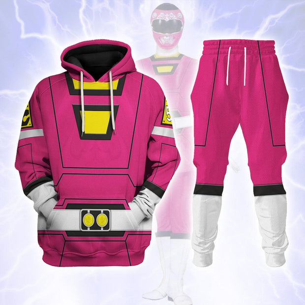 PR Pink Power Rangers Turbo Hoodies Sweatshirt T-shirt Hawaiian Tracksuit PRHS38 HSQT4281