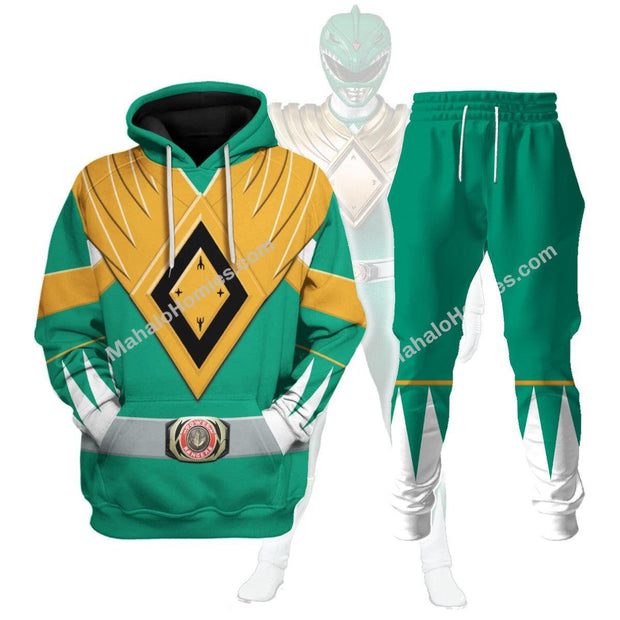 PR Unisex Tracksuit Hoodies Green Power Ranger 3D Costumes PRHS67 HSQT4304