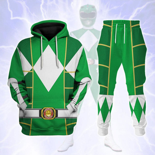 PR Green Ranger Mighty Morphin Cosplay Hoodies Sweatshirt T-shirt Hawaiian PRHS92 HSQT4327