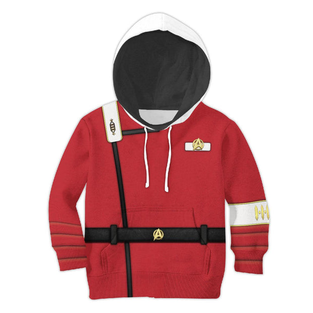 The Wrath of Khan Starfleet Officer Uniform Kid Hoodie Sweatshirt T-Shirt STHS008 QT309043