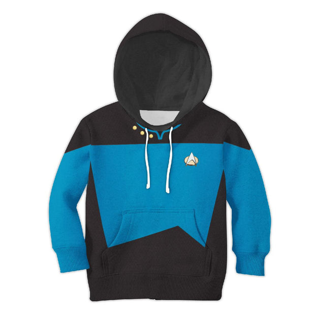 The Next Generation Blue Uniform Costume Cosplay Kid Hoodie Sweatshirt T-Shirt STHS010 PT312089