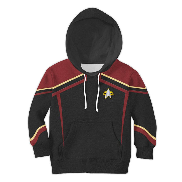 Picard Flag Officer Starfleet Uniform Circa Cosplay Kid Hoodie Sweatshirt T-Shirt STHS014 QT304057