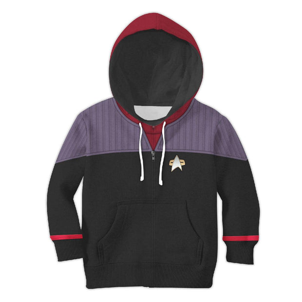 Duty Uniform Picard Costume Cosplay Kid Hoodie Sweatshirt T-Shirt STHS028 QT308912