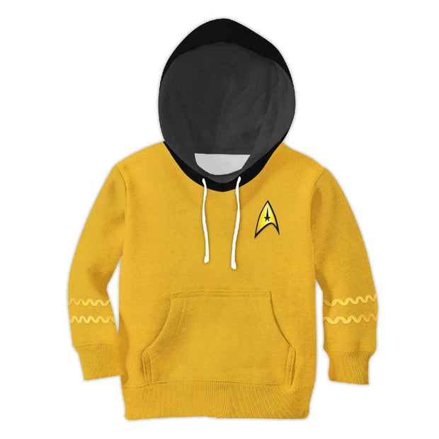 The Original Series Yellow Uniform Costume Cosplay Kid Hoodie Sweatshirt T-Shirt STHS046 PT401116