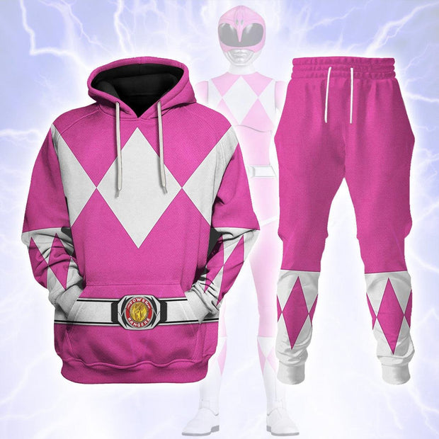 PR Pink Ranger Mighty Morphin Hoodies Sweatshirt T-shirt Hawaiian Tracksuit PRHS31 QT207452