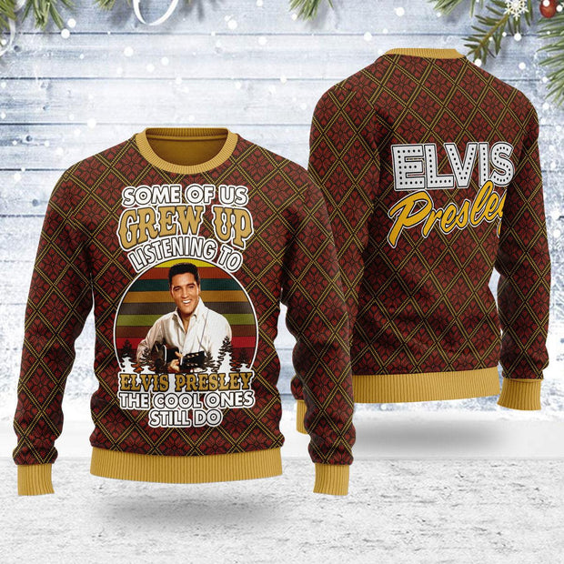 Some of us Grew up Listening to Elvis Christmas Ugly Sweater CSELV056