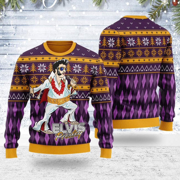 Elvis Fatley Meme Christmas Ugly Sweater CSELV057