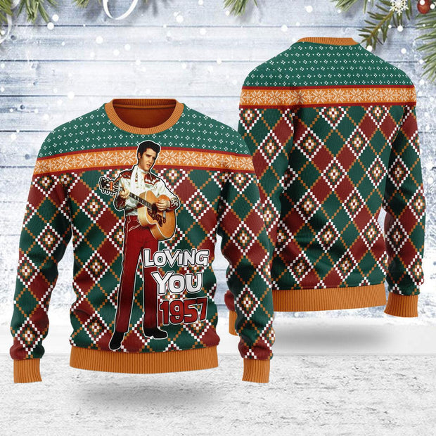 Elvis 'Loving You' 1957 Christmas Ugly Sweater CSELV058