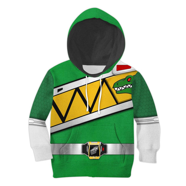 Unisex Kid Tops Green Power Rangers Dino Charge 3D Apparel QT308429