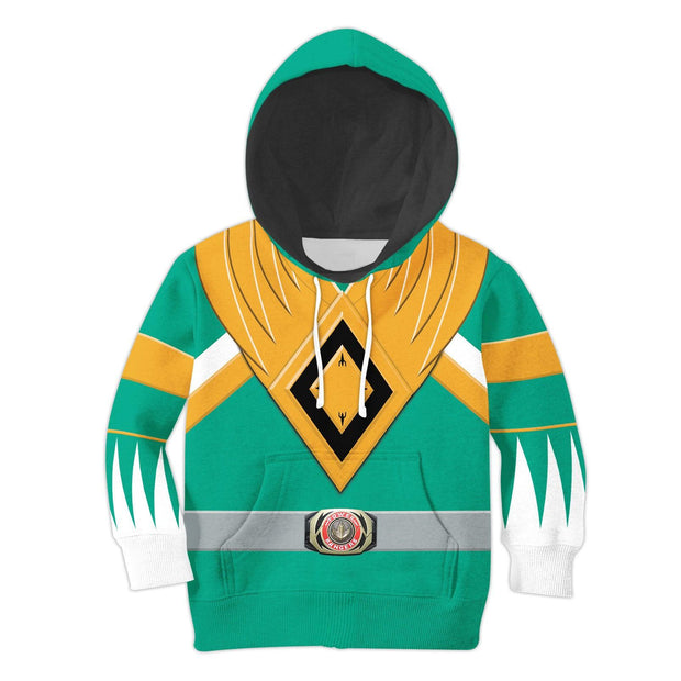 Unisex Kid Tops Green Power Ranger 3D Apparel HSQT4304