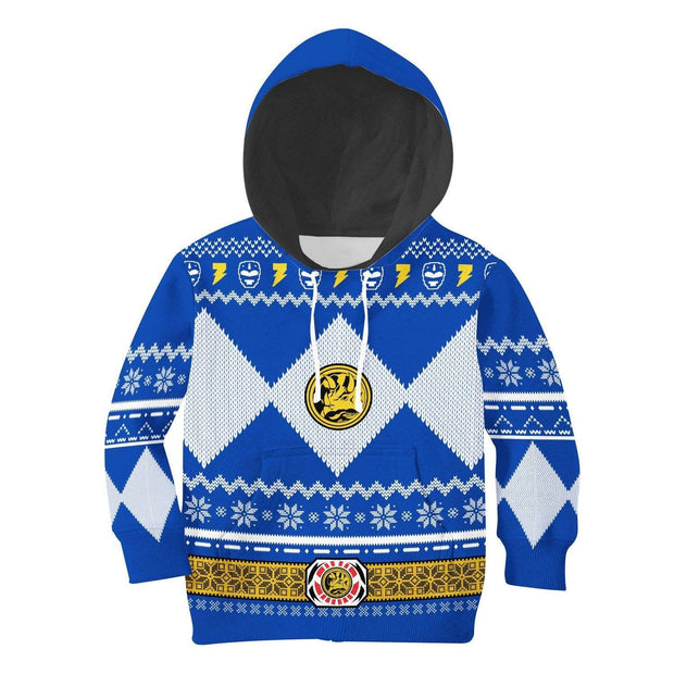 Unisex Kid Tops Pullover Sweatshirt Blue Power Ranger 3D Apparel UGLPRG015