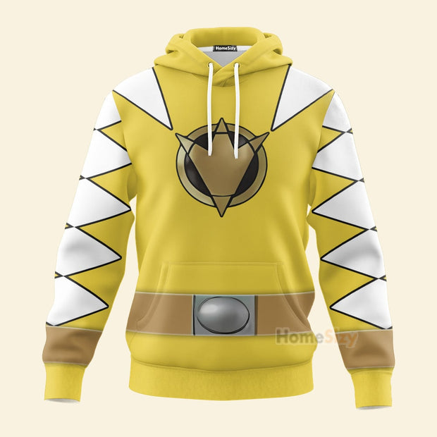 3D Dino Thunder Yellow Power Rangers Cosplay Costume - Hoodie