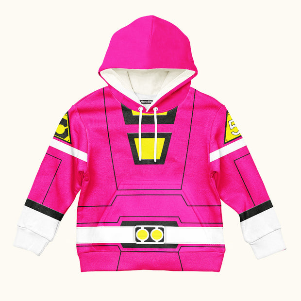 Unisex Kid Tops Power Rangers Turbo Pink Cosplay Costume 3D Apparel KDTPR001