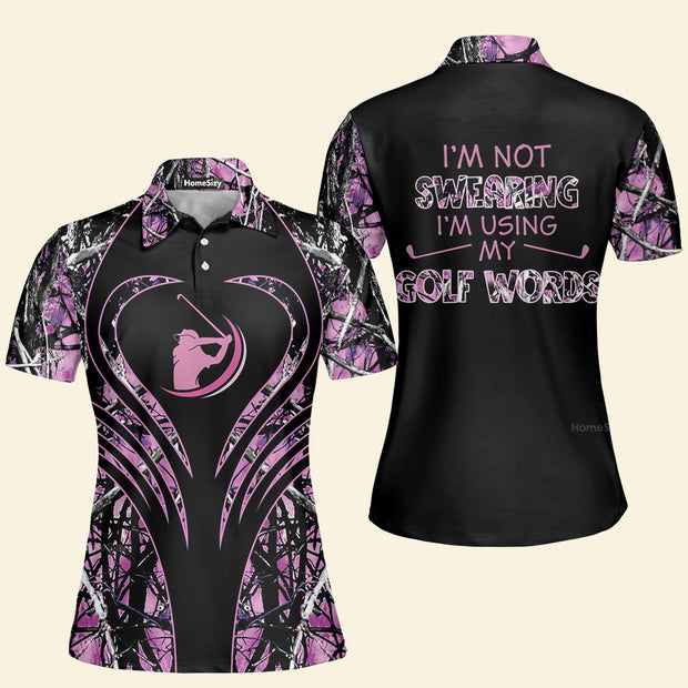 I'm Not Swearing I'm Using My Golf Words Golf Camouflage Pattern - Women Polo QT4090307