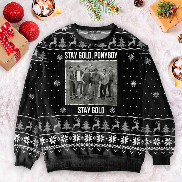 The Outsiders Stay Gold Ponyboy B&W Style Christmas Ugly Sweater QT4101301