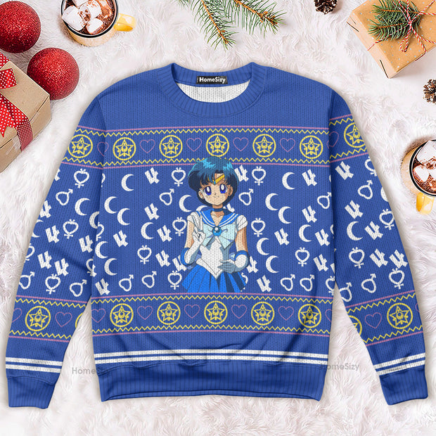 Sailor Moon Mercury Christmas Ugly Sweater QT4112003