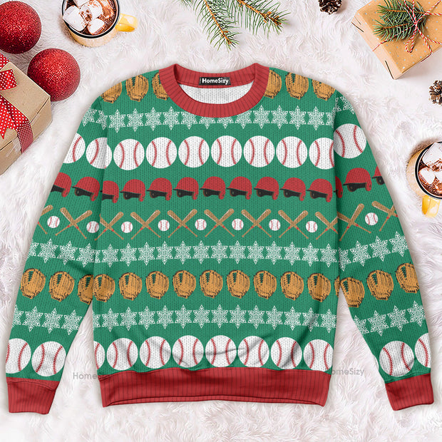 Baseball Pattern Santa Claus Ugly Christmas Sweater 3D Printed Best Gift For Xmas Adult QT4112702