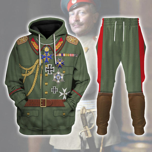 GE Wilhelm II Uniform German Emperor Costume Hoodie Sweatshirt T-Shirt Tracksuit CSGEC003