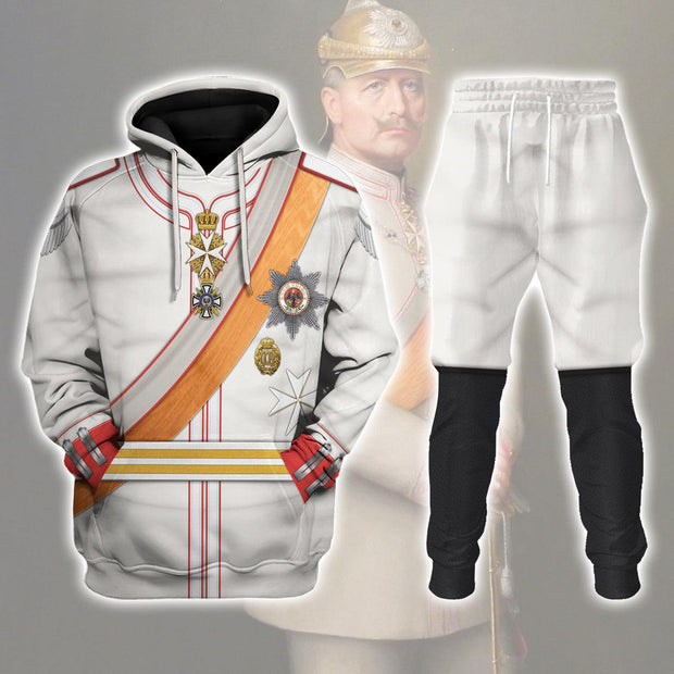 HG Kaiser Wilhelm II 1910 Uniform Costume Hoodie Sweatshirt T-Shirt Tracksuit CSHGC015
