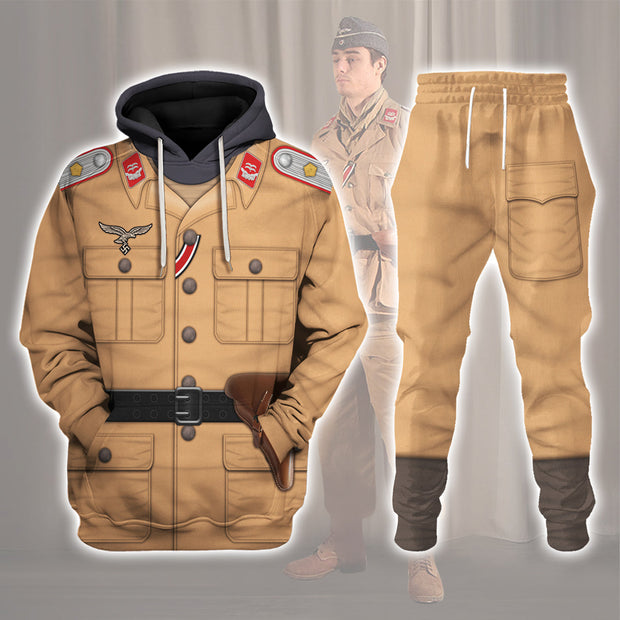 HG Luftwaffe Tropical Uniform- Artillery Lieutenant Costume Hoodie Sweatshirt T-Shirt Tracksuit CSHGC038
