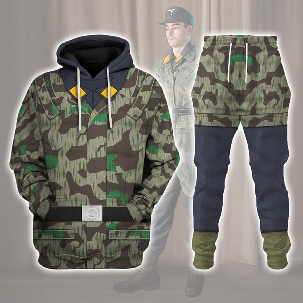 HG German Parachutist-Splinter Pattern Smock-Basic Uniform Costume Hoodie Sweatshirt T-Shirt Tracksuit CSHGC040