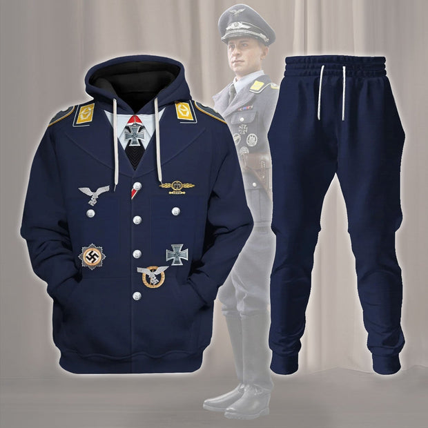 HG WWII Erich Alfred Hartmann Costume Hoodie Sweatshirt T-Shirt Tracksuit CSHGC050