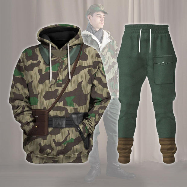 HG German Army Splinter Camouflage-White Reversible Jacket 1943-1945 Costume Hoodie Sweatshirt T-Shirt Tracksuit CSHGC079