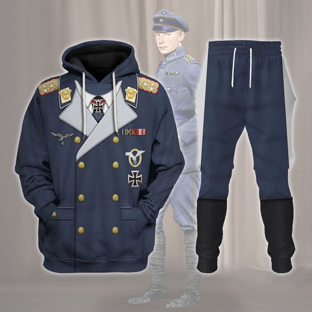 HG Ernst Udet German Pilot Costume Hoodie Sweatshirt T-Shirt Tracksuit CSHGC089