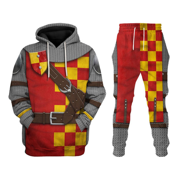 KOE 13th Century English Knight Costume Hoodie Sweatshirt T-Shirt Tracksuit CSKOE032