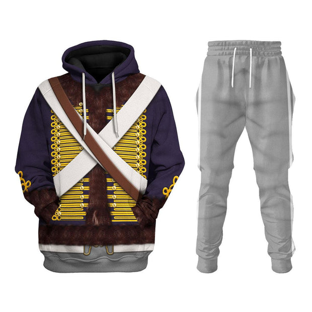 HB English Hussar-Campaign Dress (1806-1815) Uniform All Over Print Hoodie Sweatshirt T-Shirt Tracksuit CSHBC013