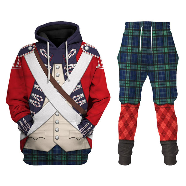 HB British 42nd Highland Infantry-1776-1783 Uniform All Over Print Hoodie Sweatshirt T-Shirt Tracksuit CSHBC015