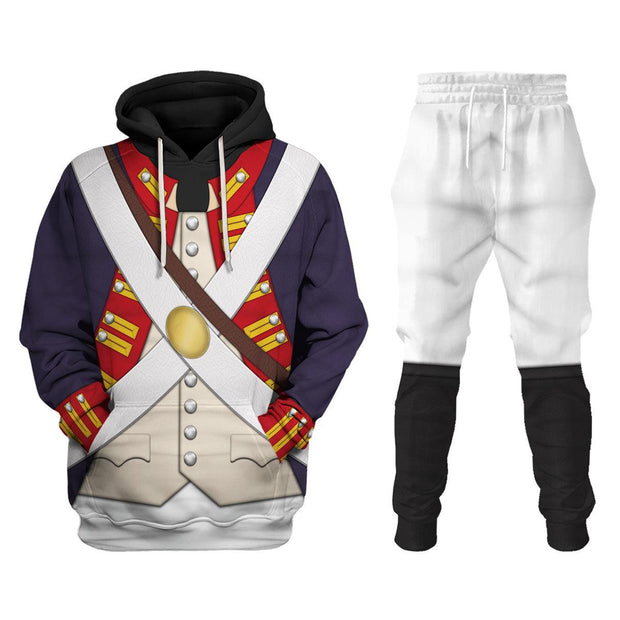 HB British Foot Artillery-1776-1783 Uniform All Over Print Hoodie Sweatshirt T-Shirt Tracksuit CSHBC017