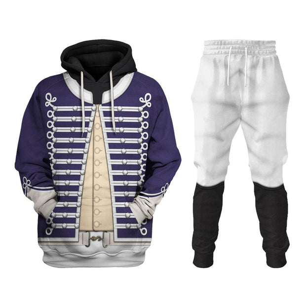 HB British Light Dragoon-Officer (1796-1802) Uniform All Over Print Hoodie Sweatshirt T-Shirt Tracksuit CSHBC022