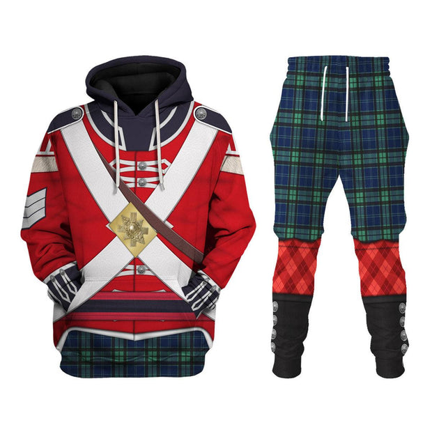 HB 42nd Foot (Royal Highland) Private Grenadier Company (1812-1815) Uniform All Over Print Hoodie Sweatshirt T-Shirt Tracksuit CSHBC031