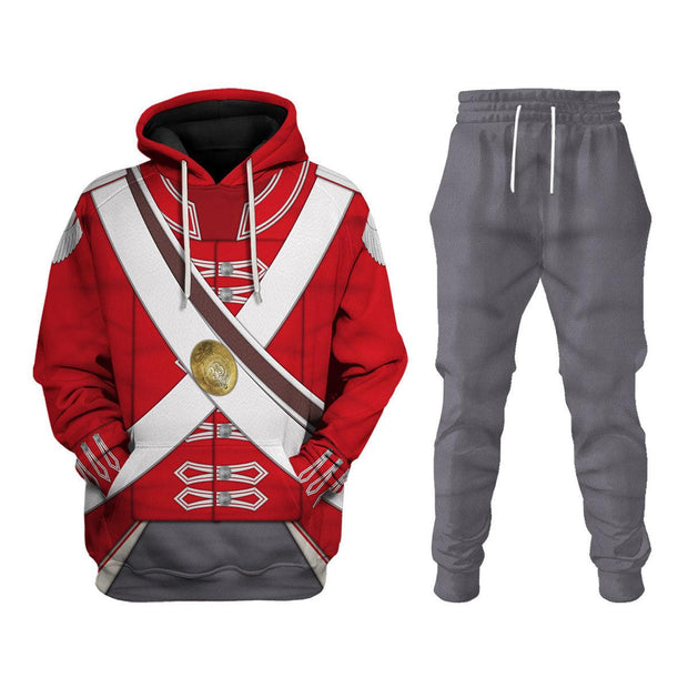 HB 33rd Foot (1st Yorkshire West Riding) Private Centre Company (1812-1815) Uniform All Over Print Hoodie Sweatshirt T-Shirt Tracksuit CSHBC033