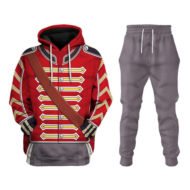 HB 23rd Foot ( Royal Welch Fuzileers ) Drummer (1812-1815) Uniform All Over Print Hoodie Sweatshirt T-Shirt Tracksuit CSHBC036