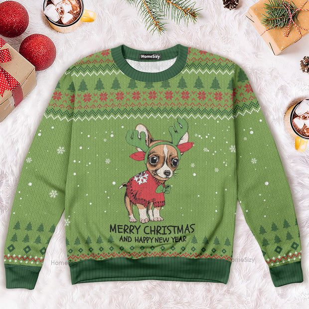 Chihuahua Christmas Ugly Sweater QT4122002