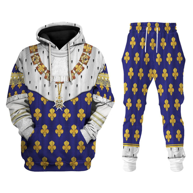 RF Louis XV of France in Coronation Robes Costume All Over Print Hoodie Sweatshirt T-Shirt Tracksuit CSRFC014