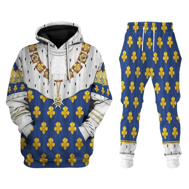 RF Louis XIV of France in Coronation Robes Costume All Over Print Hoodie Sweatshirt T-Shirt Tracksuit CSRFC017