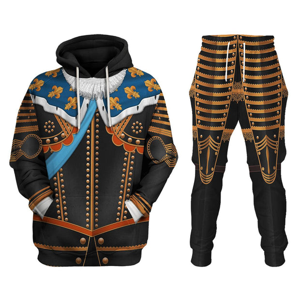 RF Louis XIII of France Warrior King Costume All Over Print Hoodie Sweatshirt T-Shirt Tracksuit CSRFC019