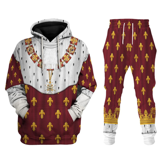 RF Charles X of France Coronation Robes Red Costume All Over Print Hoodie Sweatshirt T-Shirt Tracksuit CSRFC031