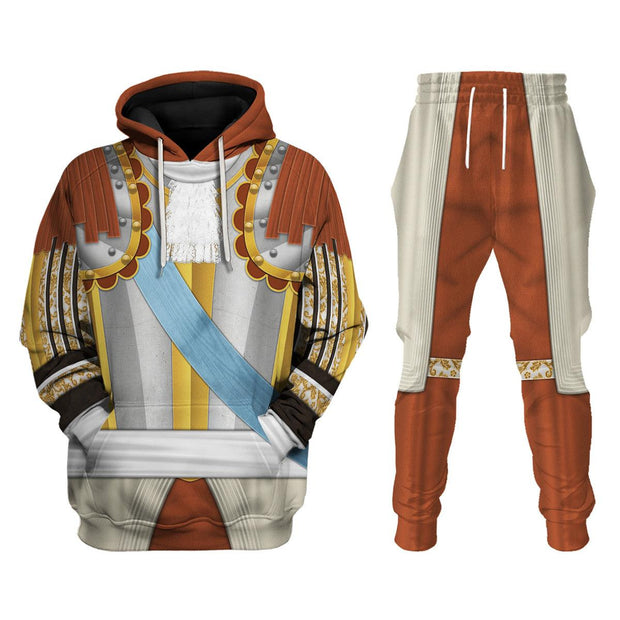 RF Louis XIV of France Armour Costume All Over Print Hoodie Sweatshirt T-Shirt Tracksuit CSRFC034