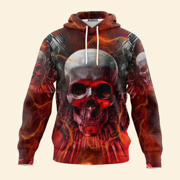 Red Expendables Winged Skull 3D Printed Hoodie QT5020201