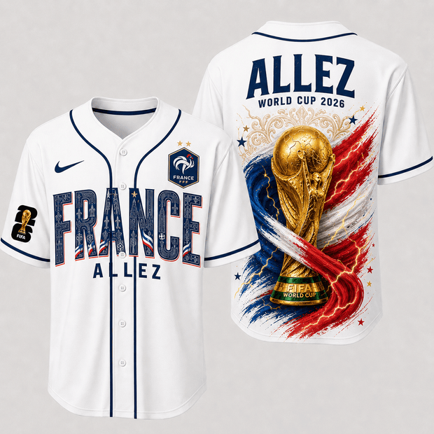 France World Cup 2026    - Personalized Baseball Jersey - Gift For Football Lovers, Sports Fans, Sports Lovers, World Cup