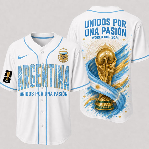 Argentina World Cup 2026   - Personalized Baseball Jersey - Gift For Football Lovers, Sports Fans, Sports Lovers, World Cup