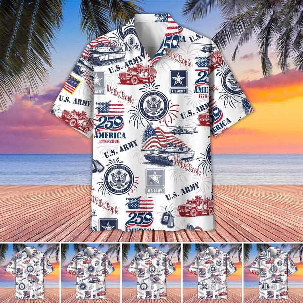 America 250th Anniversary US Veterans Hawaiian Shirt - Personalized Hawaain Shirt - Gift For Veterans